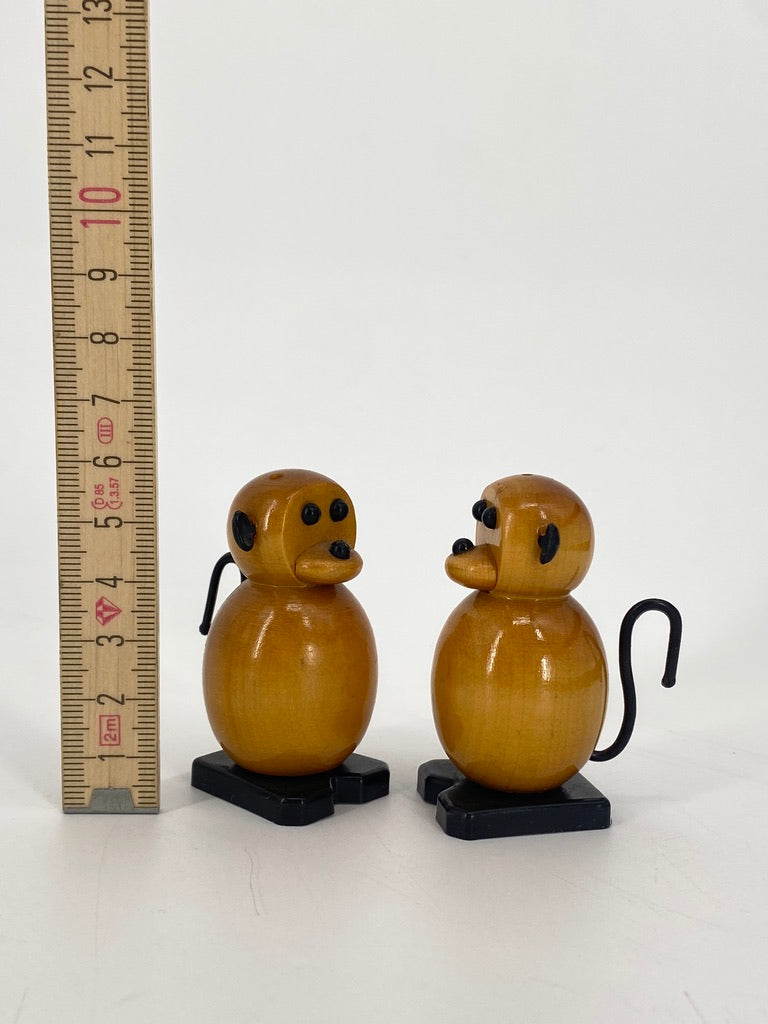 Vintage Salz- & Pfefferstreuer in Form von Affen aus der UdSSR