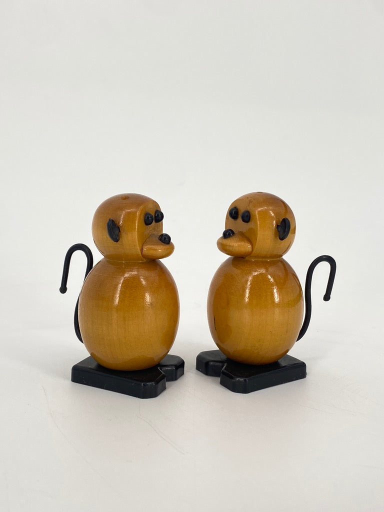 Vintage Salz- & Pfefferstreuer in Form von Affen aus der UdSSR