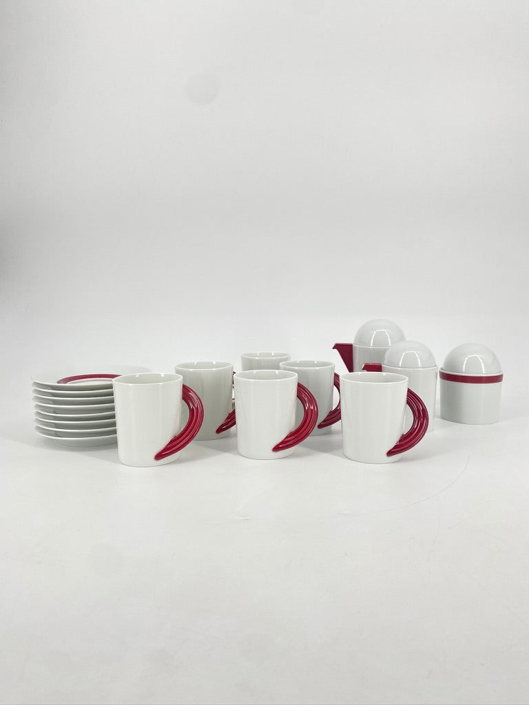 Kaffeeservice "Cupola Rosso" von Mario Bellini für Rosenthal