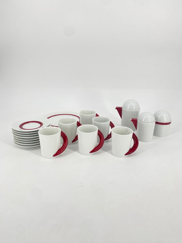 Kaffeeservice "Cupola Rosso" von Mario Bellini für Rosenthal