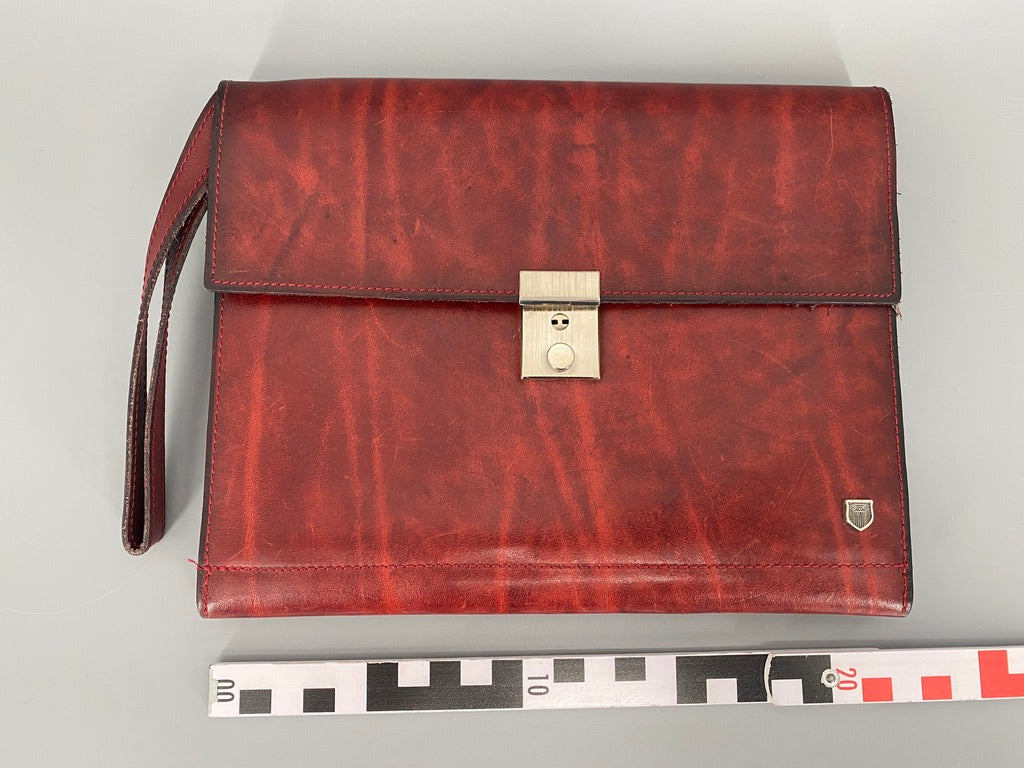 Vintage Leder Herrenhandtasche von AMIET, Schweiz um 1970