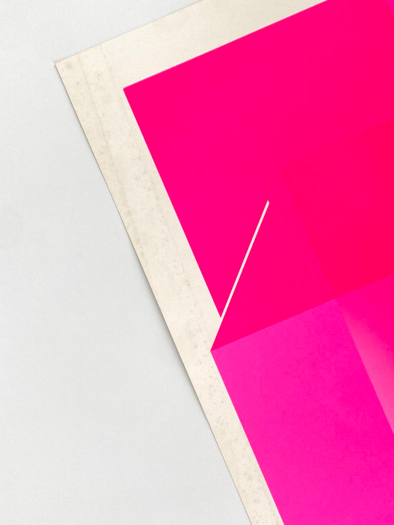 Konkrete Kunst Farbsiebdruck in neon Pink von Joachim Albrecht (1913‒1997), Deutschland 1970