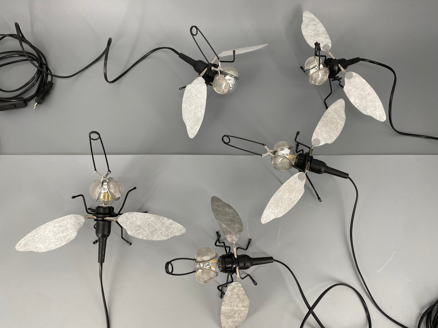 5x Wand,-oder Deckenlampe in Form einer Fliege von Sigi Bußinger für OLIGO, Deutschland 2000er