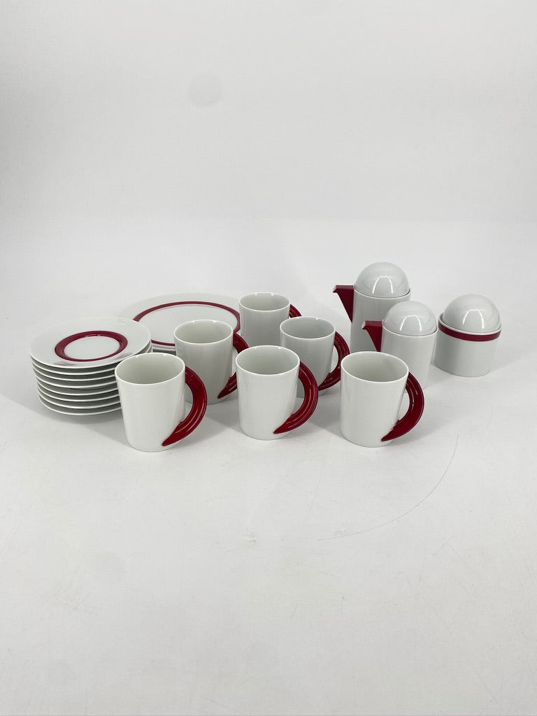 Kaffeeservice "Cupola Rosso" von Mario Bellini für Rosenthal