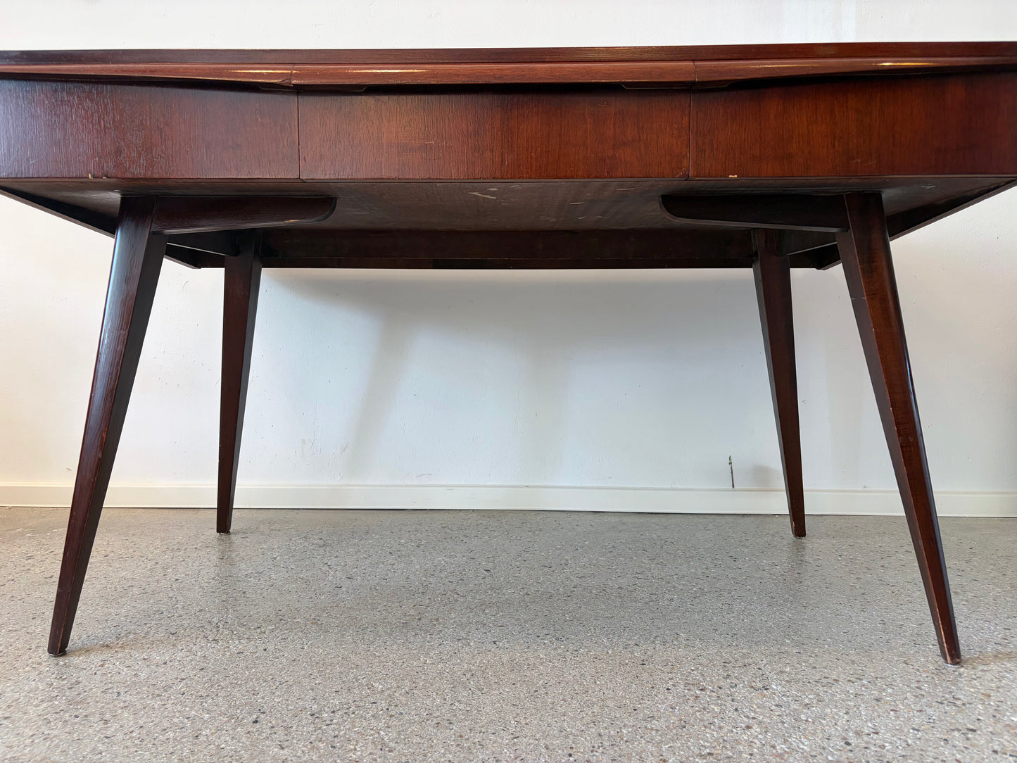 Mid Century Design Schreibtisch mit Buchablage, Deutschland 1950er