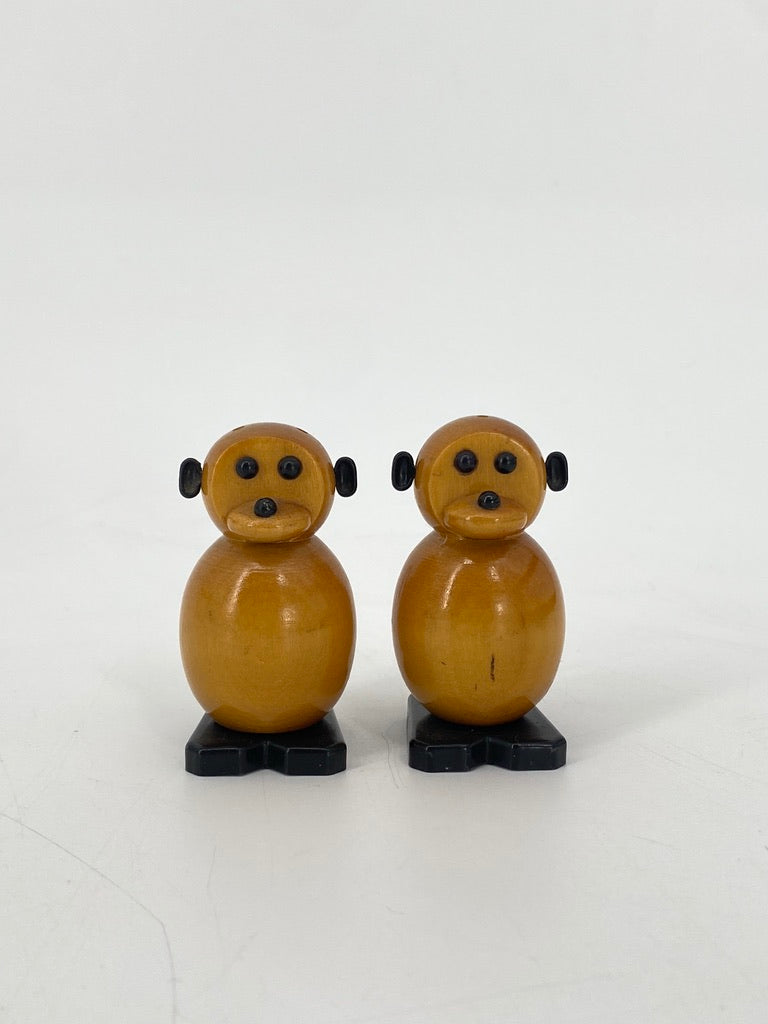 Vintage Salz- & Pfefferstreuer in Form von Affen aus der UdSSR