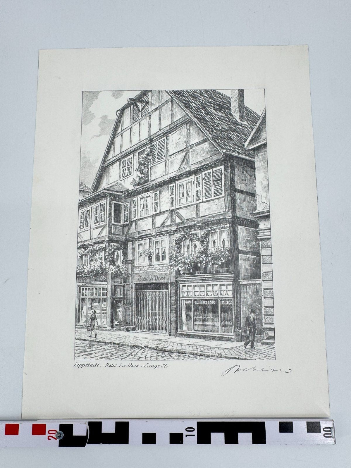 * HEINZ WEHLISCH ZEICHNUNG LIPPSTADT HAUS JOSEP VOSS LANGE STRAßE ANSICHT