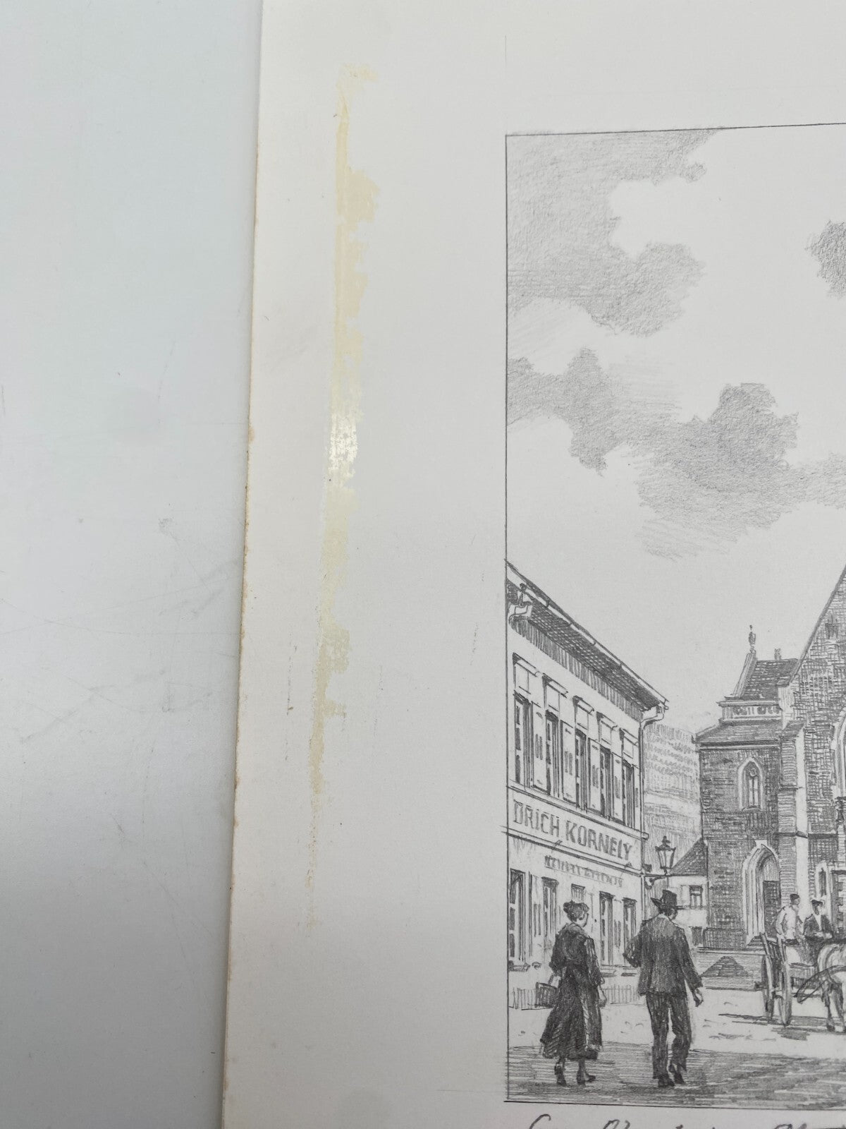 DEUTSCHER KÜNSTLER HEINZ WEHLISCH ZEICHNUNG GAU ALGESHEIM 1910 HANDSIGNIERT
