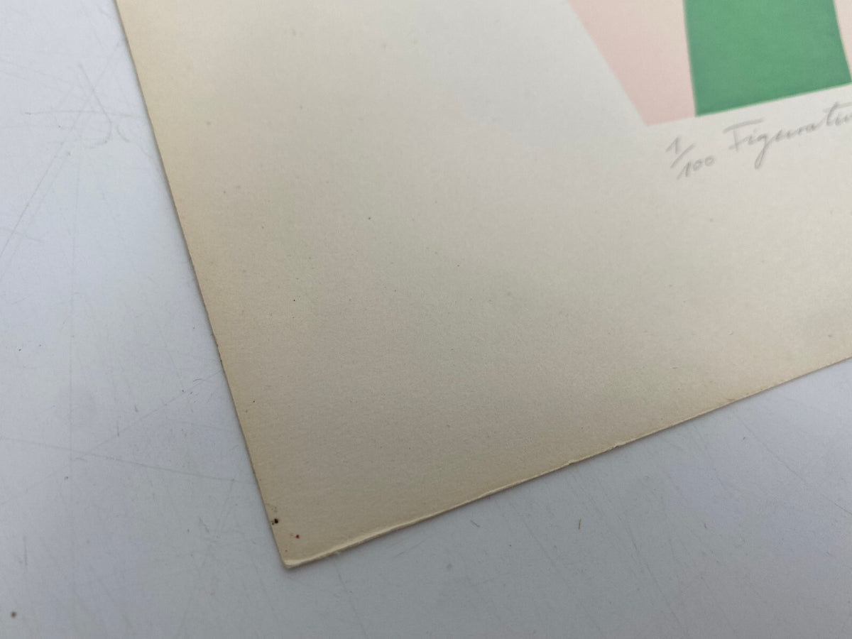 *W.HARTMANN DRUCKGRAFIK FIGURATION SIEBDRUCK LANDSCHAFT ABSTRAKT 1970 1/100 AUFL