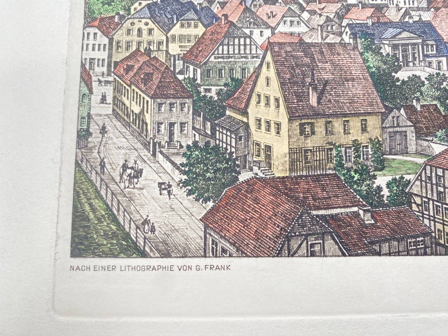 HEINZ WEHLISCH RADIERUNG MÜNSTER UM 1850 COLORIERT HANDSIGNIERT