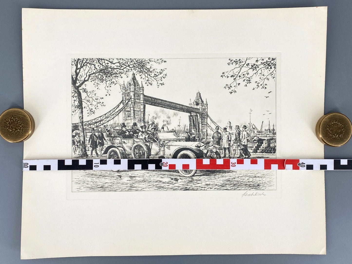 *5x GRAFIK HEINZ WEHLISCH AUTOMOBIL OLDTIMER LONDON PARIS MÜNCHEN