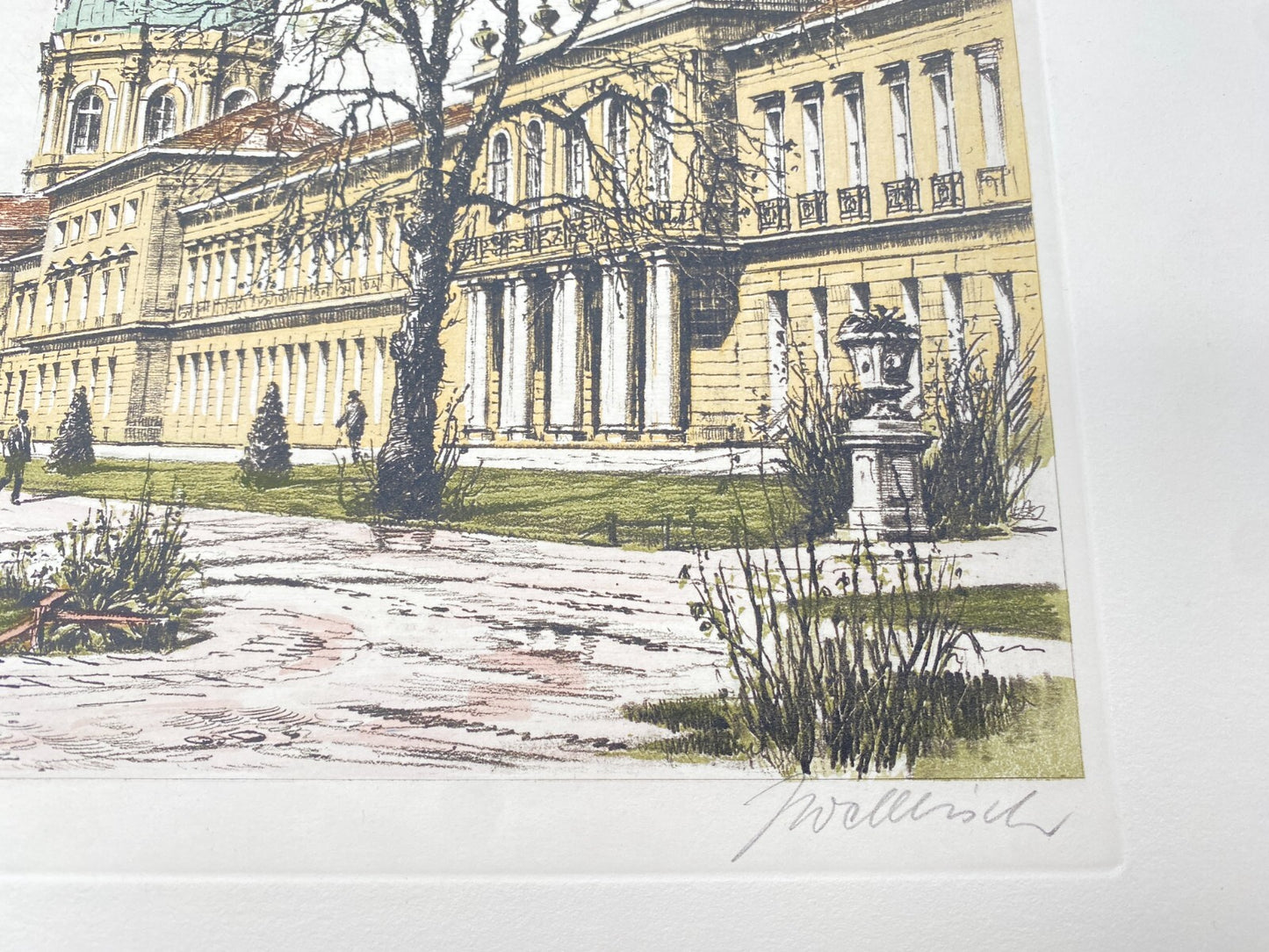 KÜNSTLER HEINZ WEHLISCH RADIERUNG KOLORIERT SCHLOSS CHARLOTTENBURG SIGNIERT