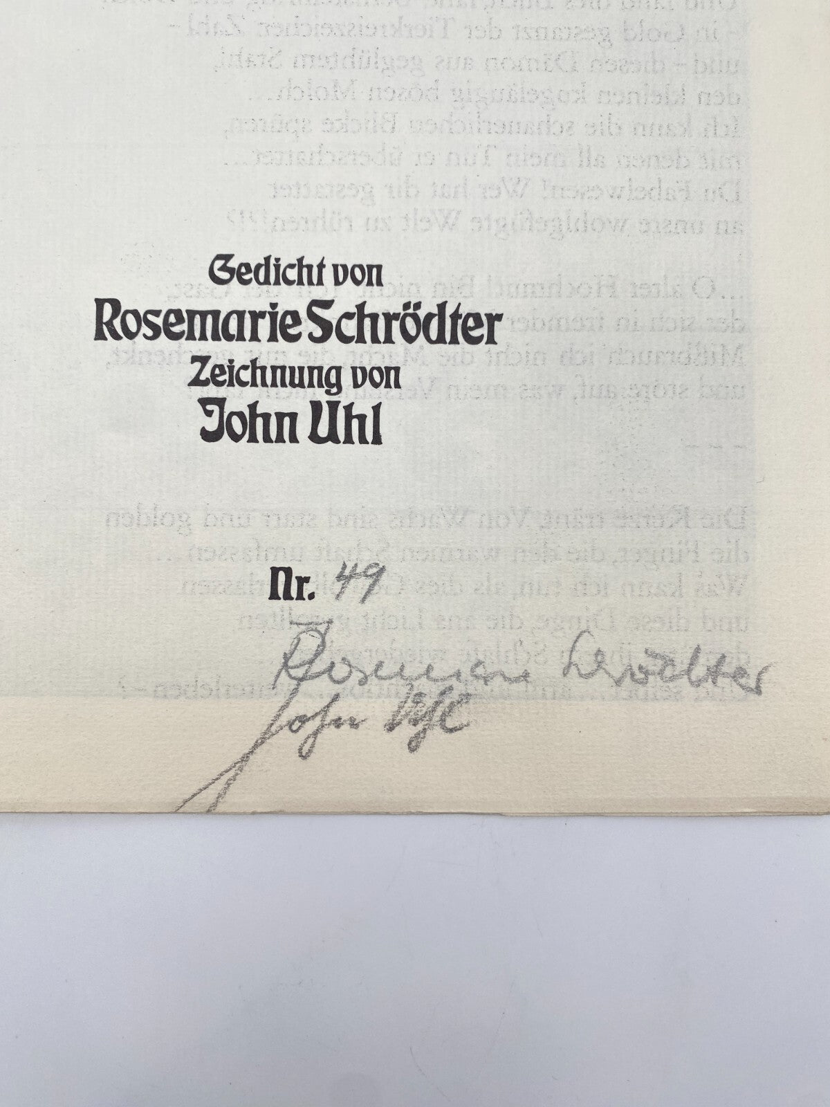 SAMMLUNG 5x KUNST KATALOG SIGNIERT WIDMUNG JOHN UHL ZEICHNUNGEN GEDICHTE 1970er