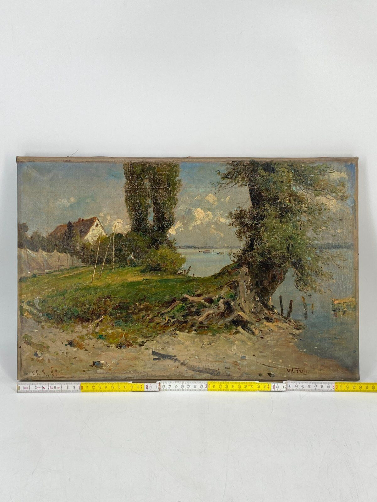 * WILHELM FREY ÖL GEMÄLDE ÖLGEMÄLDE 1909 NETZPLATZ AM BODENSEE