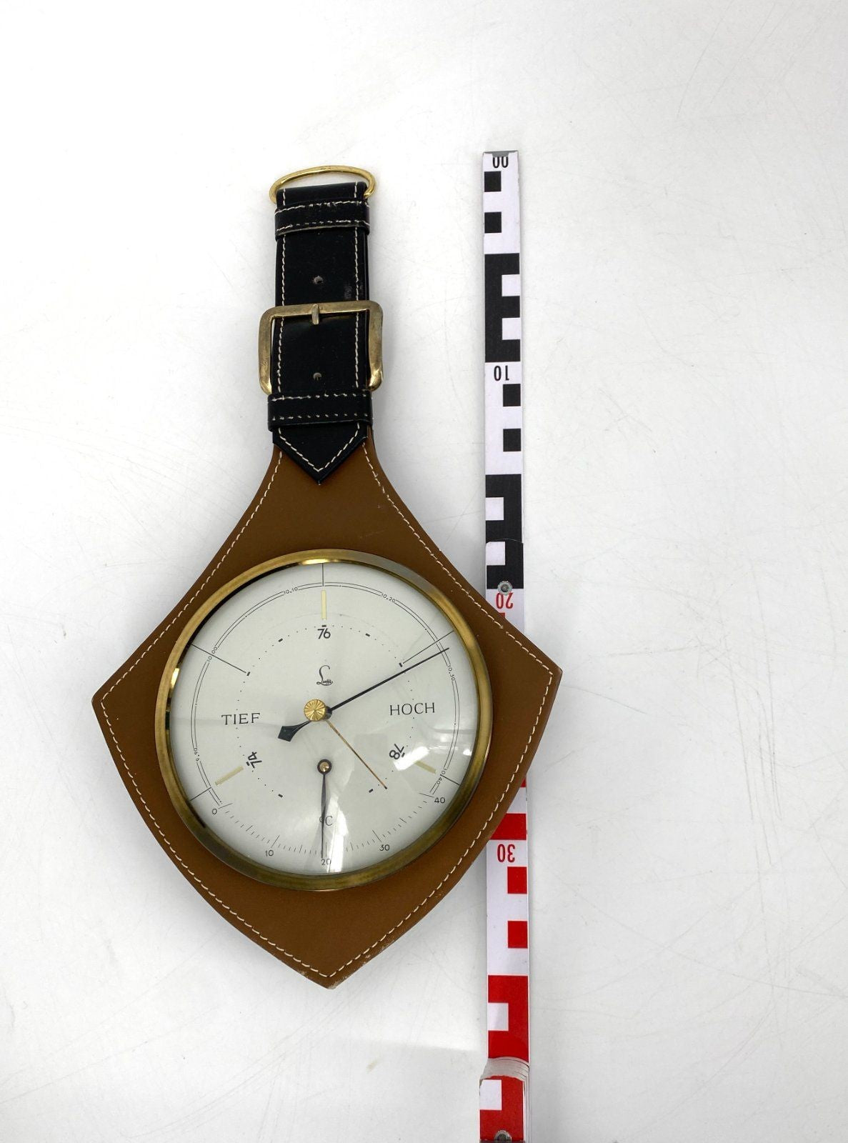 * MID CENTURY BAROMETER LUFFT LUFTDRUCK THERMOMETER BRAUN 60ER