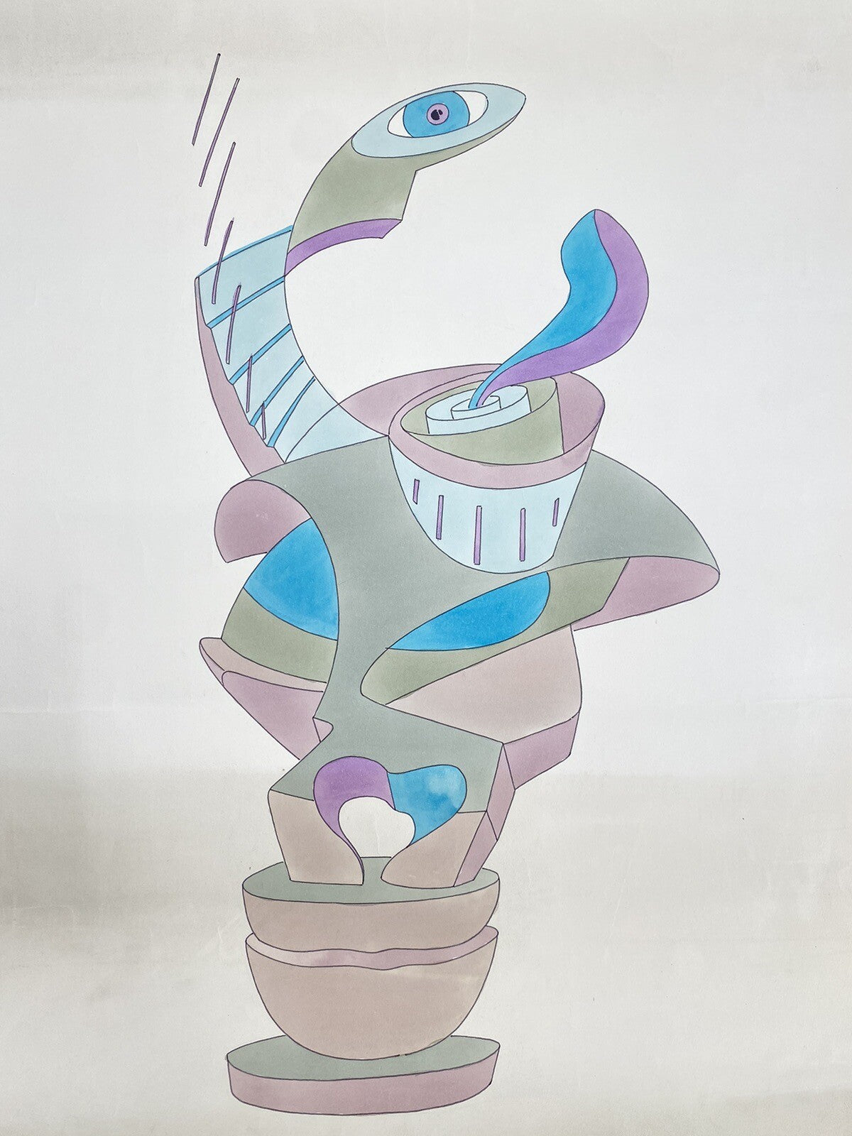 * PETKO BILD GEMÄLDE ZEICHNUNG COLORIERT ABSTRAKT ART SURREALISMUS KUNST