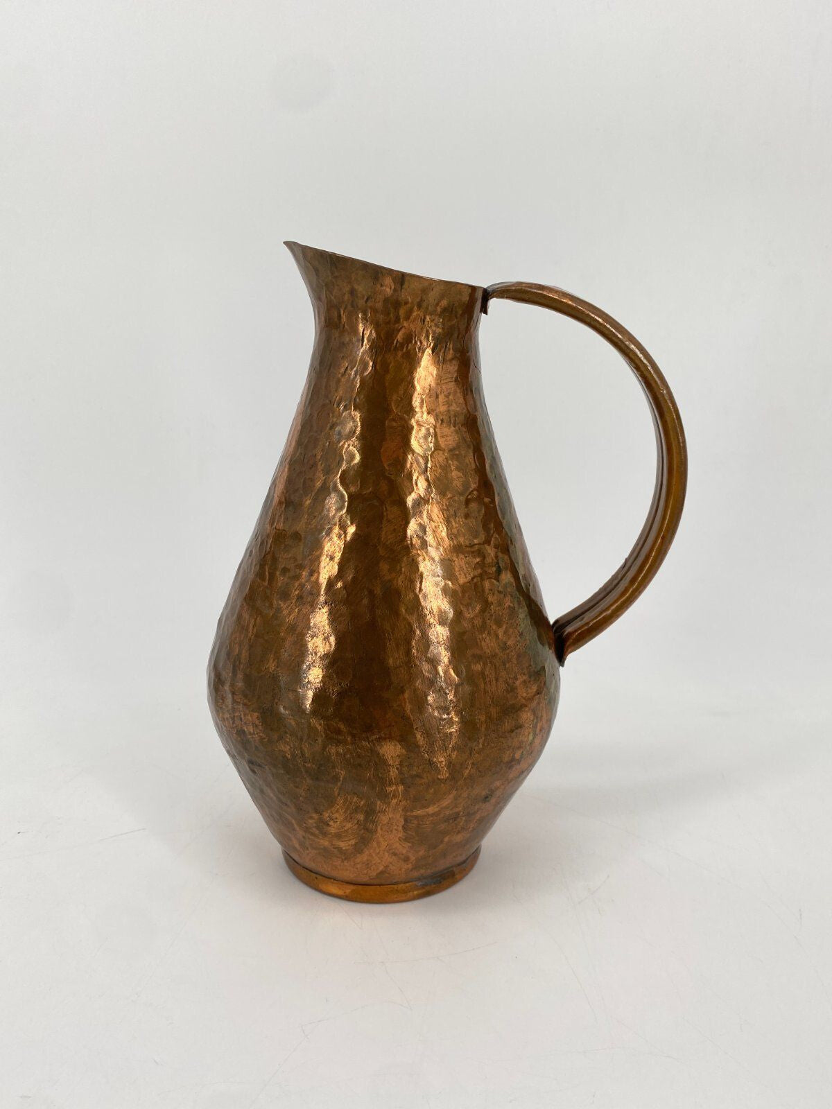 * KUPFER KANNE VASE HAMMERSCHLAG HENKELVASE HENKEL VINTAGE