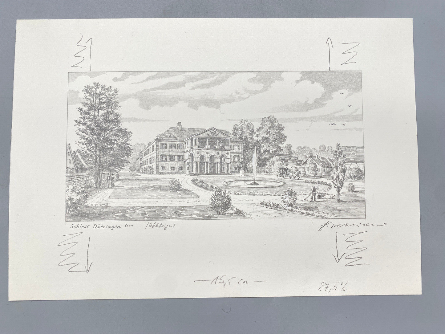 HEINZ WEHLISCH ZEICHNUNGEN BÖBLINGEN SCHLOSS ALTES RATHAUS ORIGINAL HANDSIGNIERT
