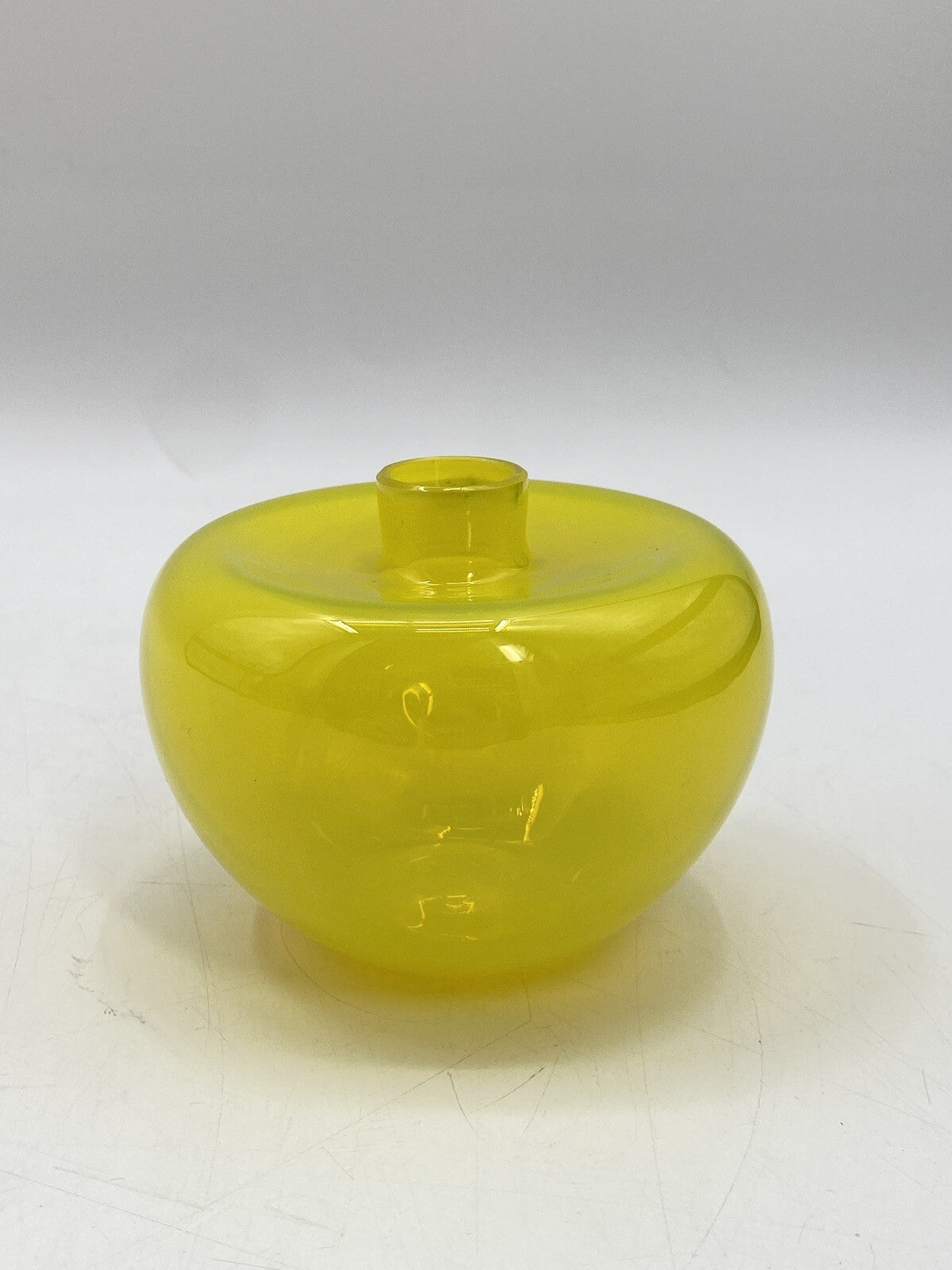 * VASE GLAS SALVIATI ITALY MURANOGLAS GELB ZITRONENGELB GLASS ART KUNST