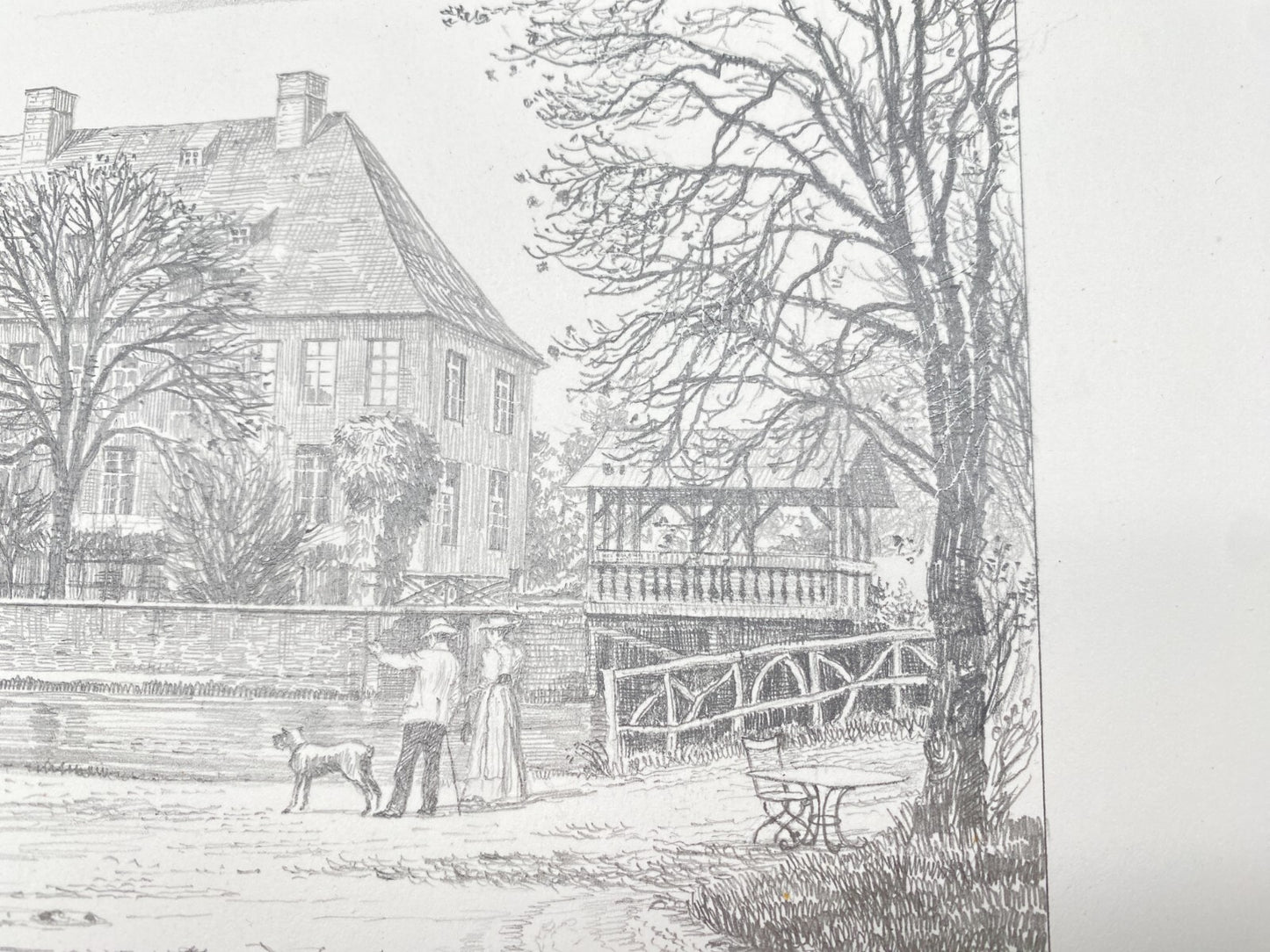 DEUTSCHER KÜNSTLER HEINZ WEHLISCH ZEICHNUNG SCHLOSS GRIMBERG HANDSIGNIERT