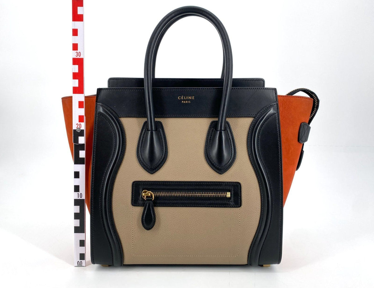 * HANDTASCHE CÉLINE LUGGAGE MICRO SHOPPER LEDER TRICOLOR ITALY ORIGINAL