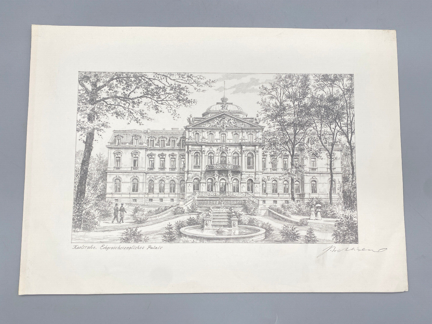 HEINZ WEHLISCH ZEICHNUNGEN KARLSRUHE DURLACHERTOR KARLSTOR ERBGROSSHERZOG PALAIS