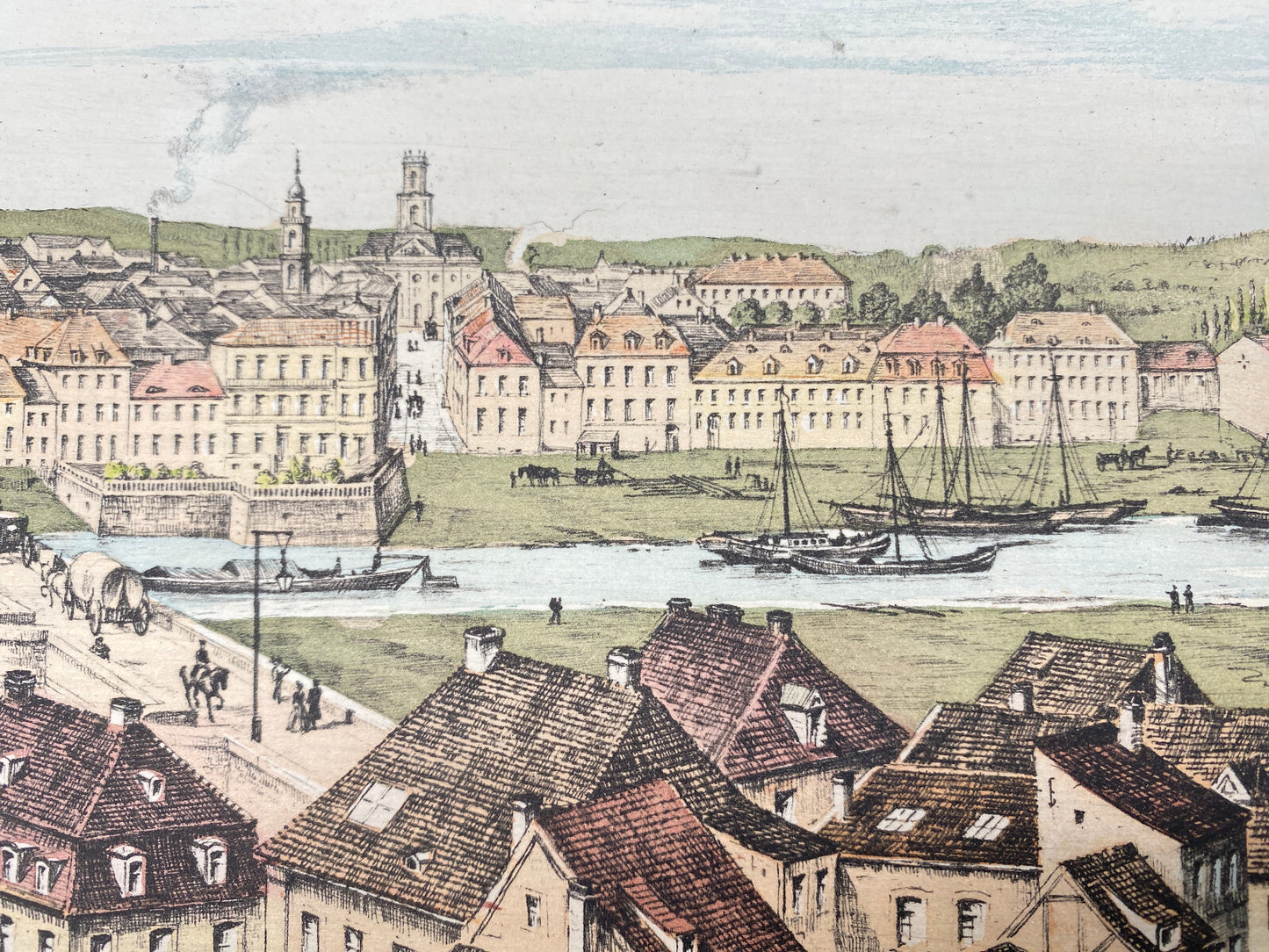 DEUTSCHER KÜNSTLER HEINZ WEHLISCH RADIERUNG SAARBRÜCKEN UM 1860 HANDSIGNIERT