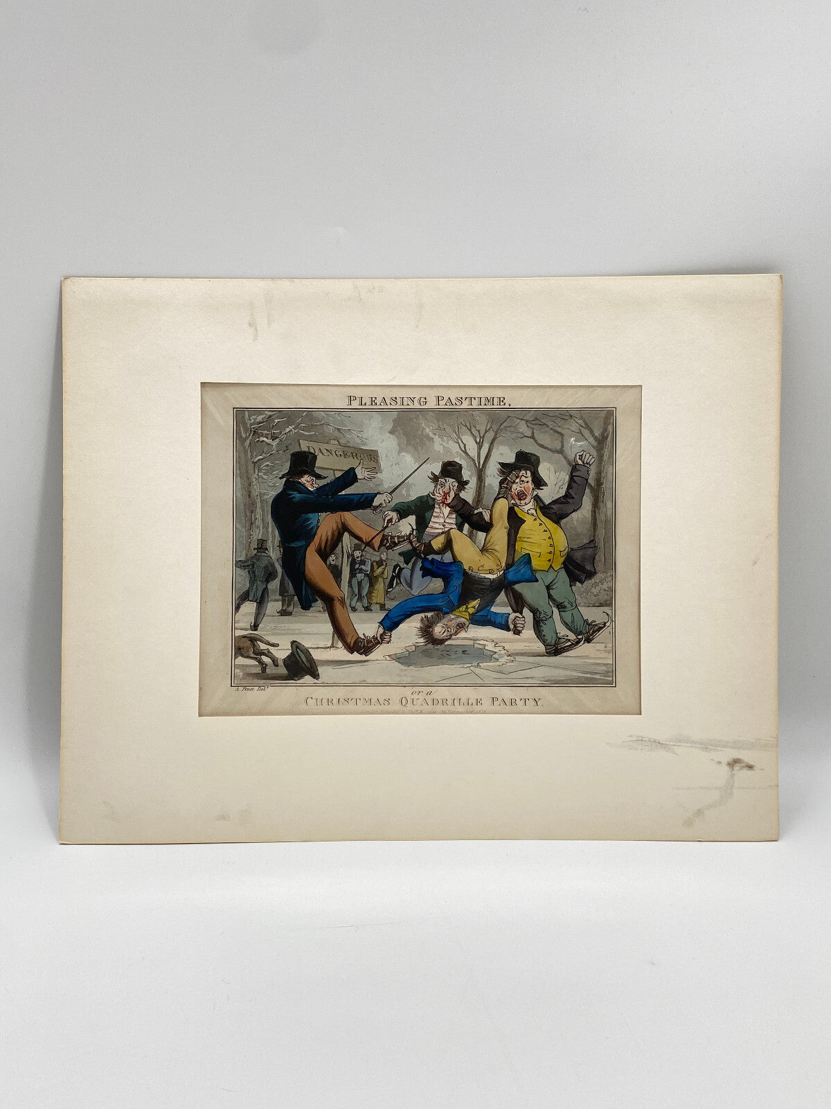 * RADIERUNG PLEASING PASTIME CHRISTMAS QUADRILLE PARTY EISLAUF 1822 LONDON EIS