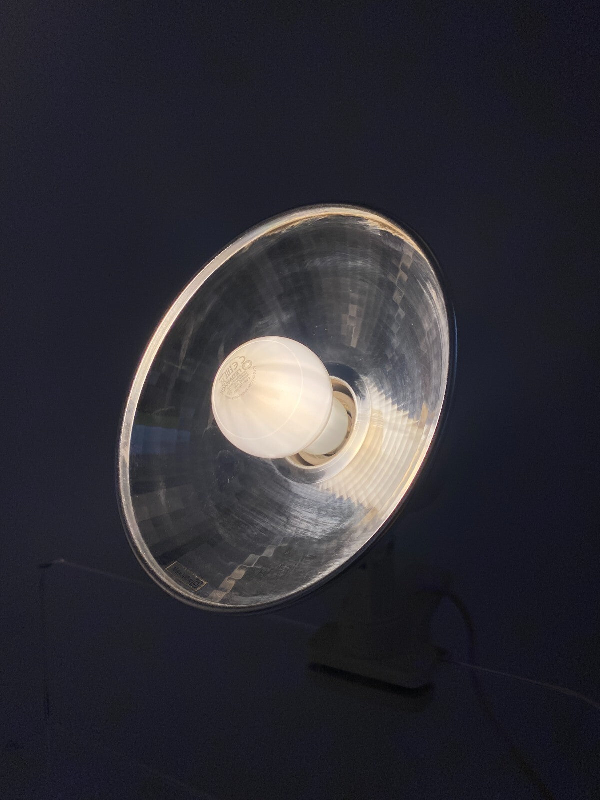 * KLEMMLAMPE SPOT CREME WEIß CHROM FACETTIERT VINTAGE 60ER 70ER