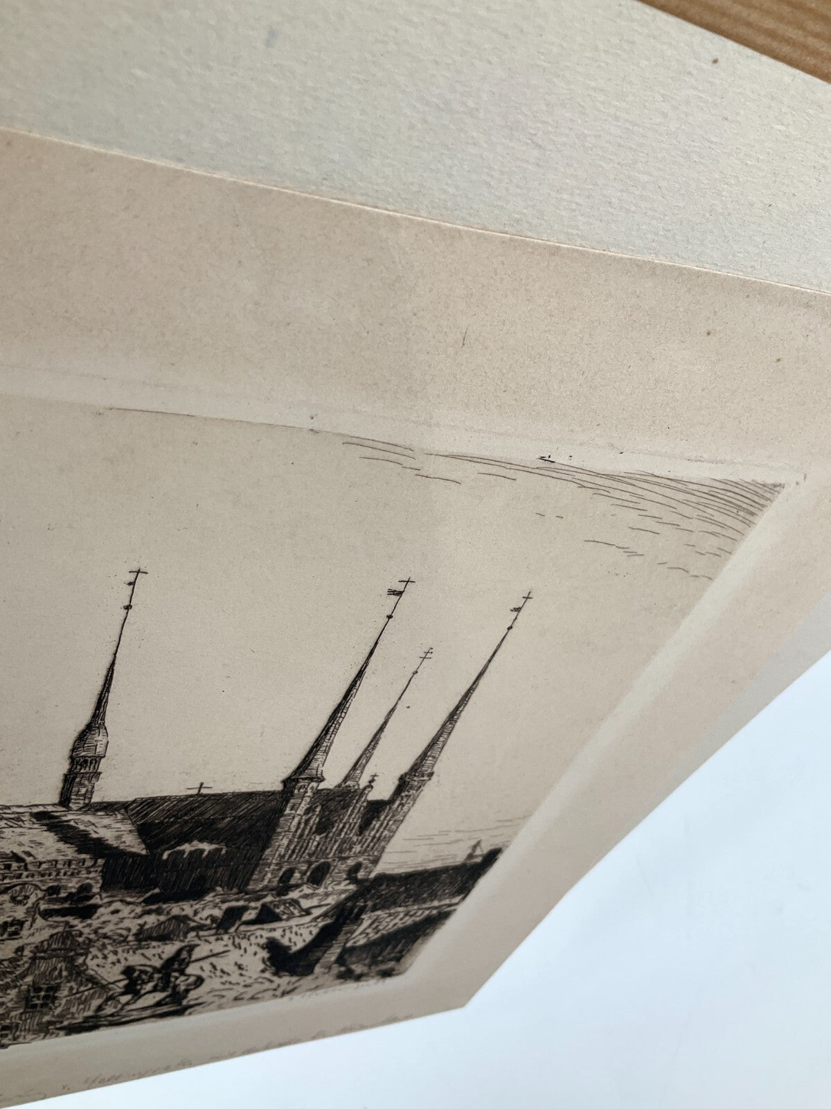 *RADIERUNG BERTHOLD HELLINGRATH DANZIG GDAŃSK MARIENKIRCHE SIGNIERT STADTANSICHT