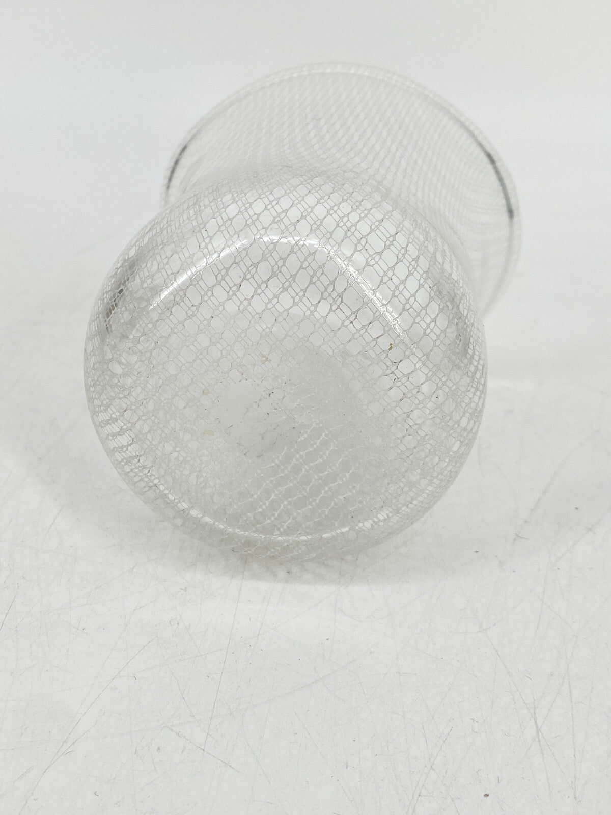 * GLAS VASE MERLETTO RETICELLO FADENGLAS MUNDGEBLASEN NETZMUSTER VINTAGE
