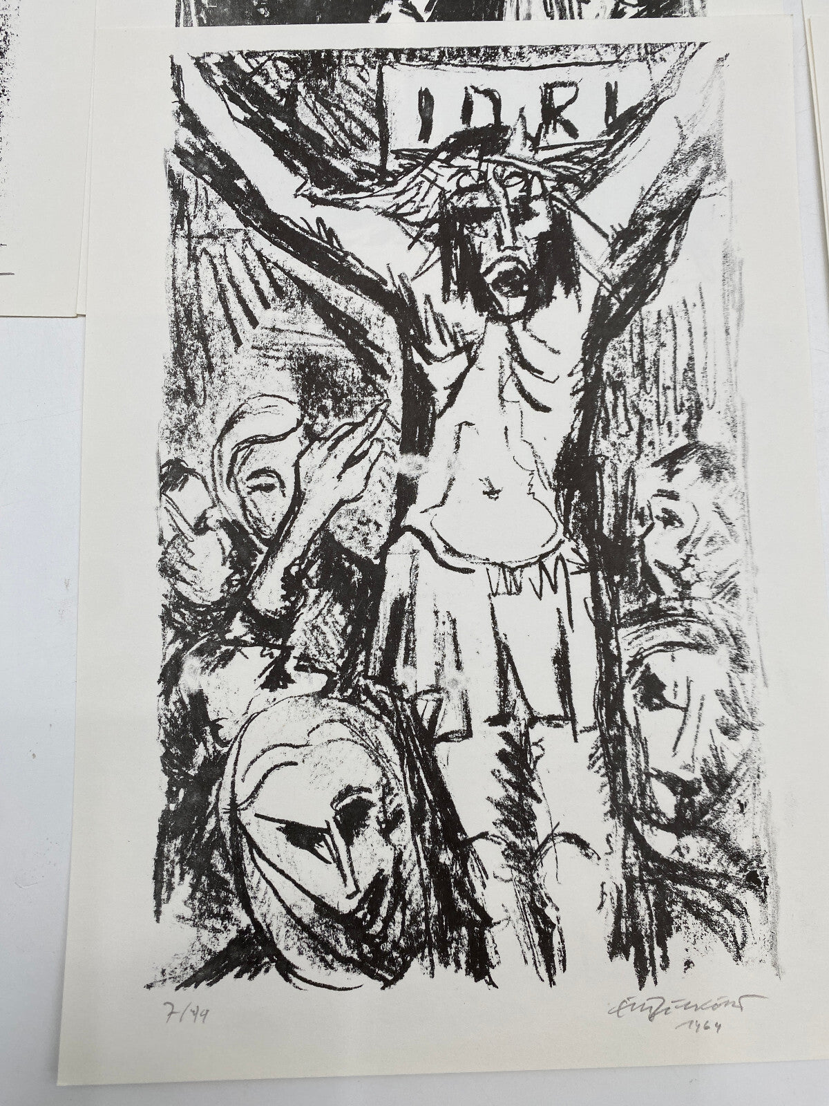*PASSION CHRISTI ZEICHNUNG MAPPE 10 STÜCK AUFLAGE SIGNIERT 1964 EXPRESSIONISTISC