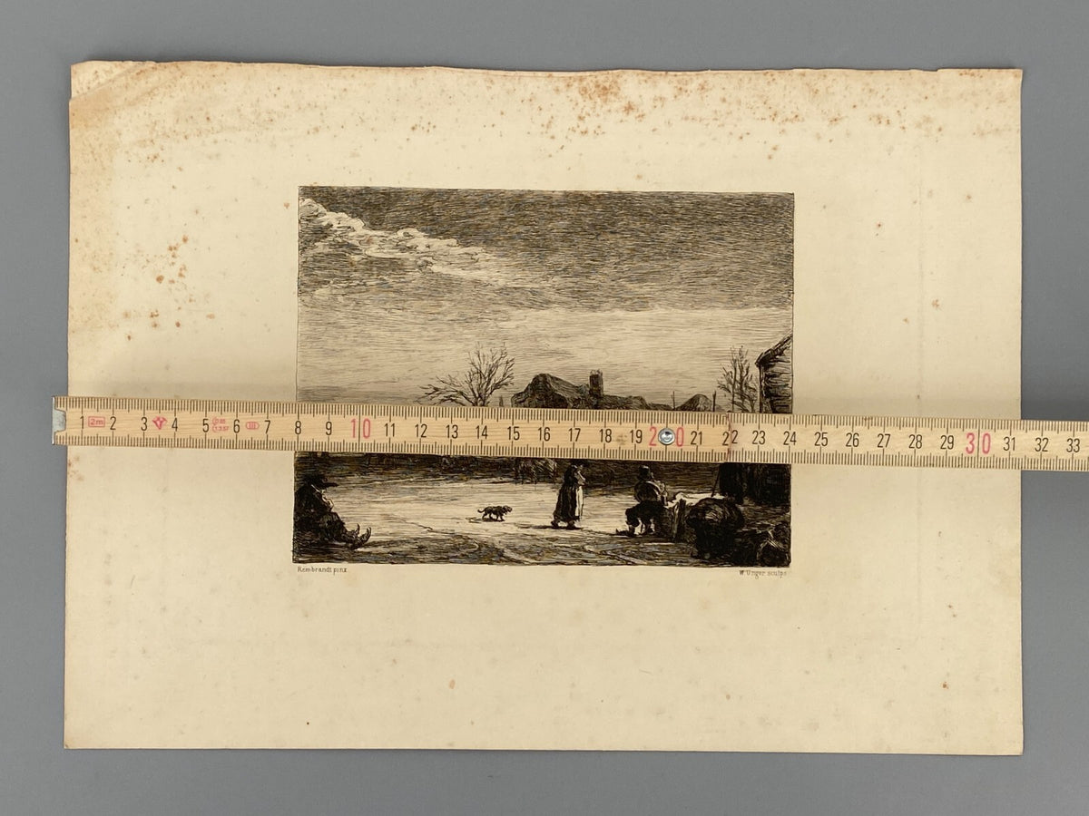 * 6x RADIERUNG WILLIAM UNGER NACH REMBRANDT DRUCKGRAFIK ANTIK 19. JH KONVOLUT