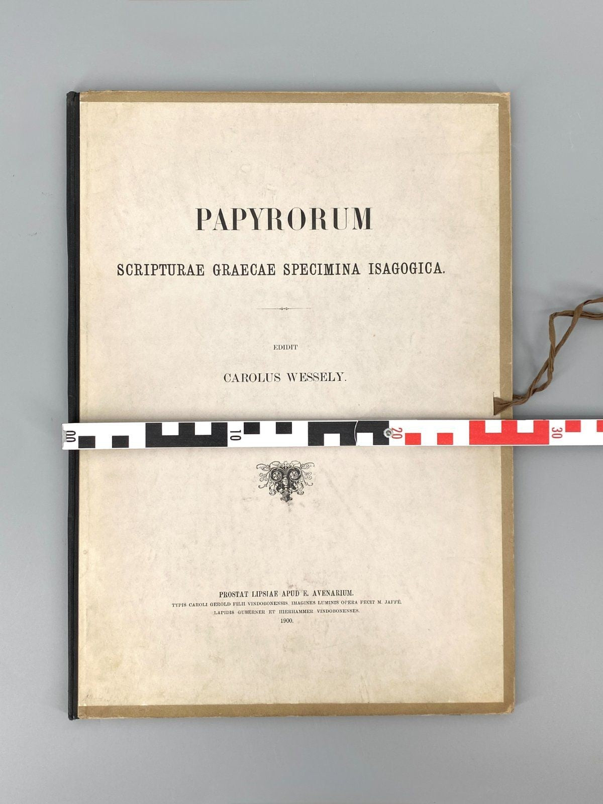 *BUCH WESSELY PAPYRORUM SCRIPTURAE GRAECAE SPECIMINA 1900 LEIPZIG