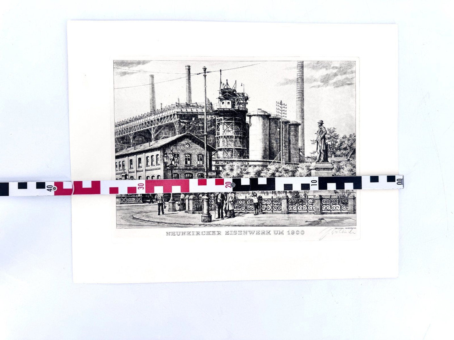 *GRAFIK DRUCKGRAFIK NEUNKIRCHER EISENWERK 1900 SAARLAND WEHLISCH