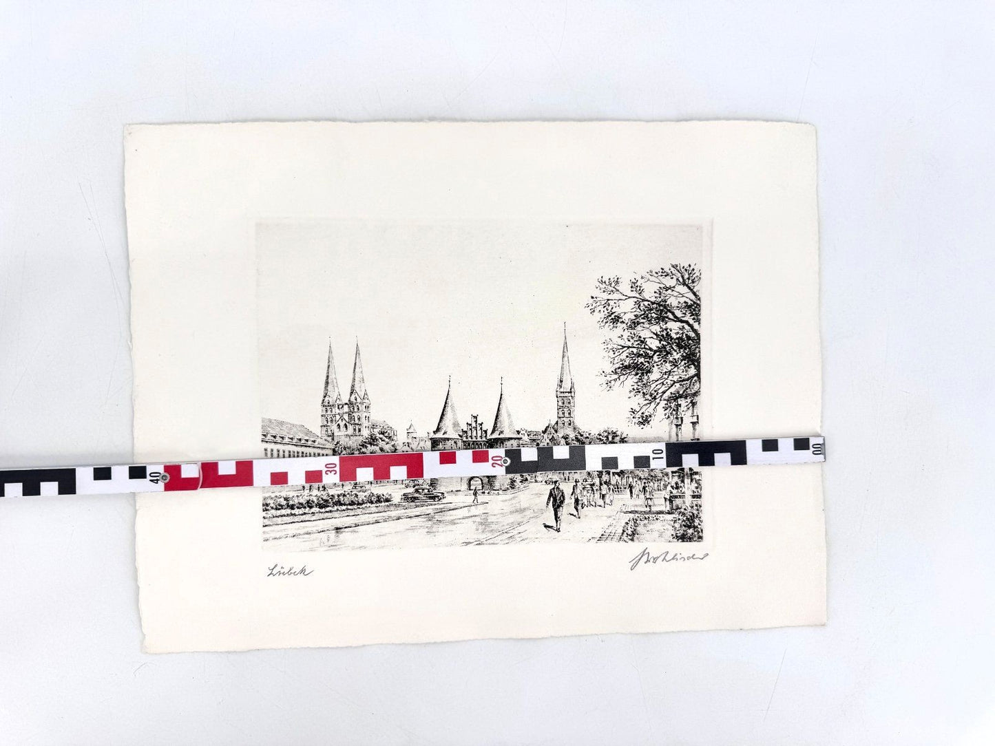 * GRAFIK DRUCKGRAFIK LÜBECK HOLSTENTOR 50ER WEHLISCH