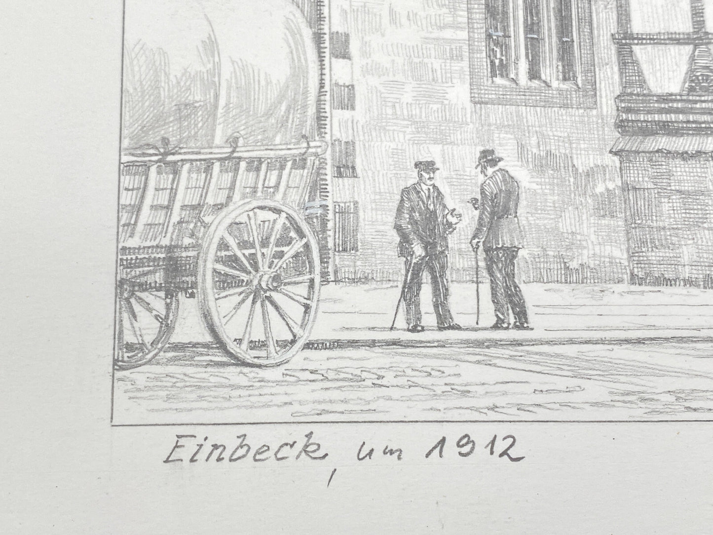DEUTSCHER KÜNSTLER HEINZ WEHLISCH ZEICHNUNG EINBECK UM 1912 HANDSIGNIERT