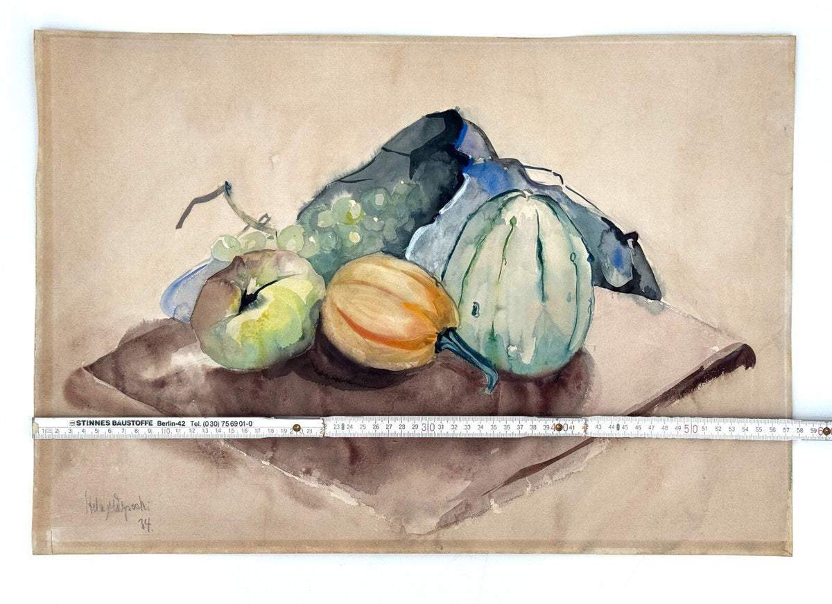 *GEMÄLDE STILLEBEN FRUCHT MELONE HELENA GEESE SIGNIERT 1934