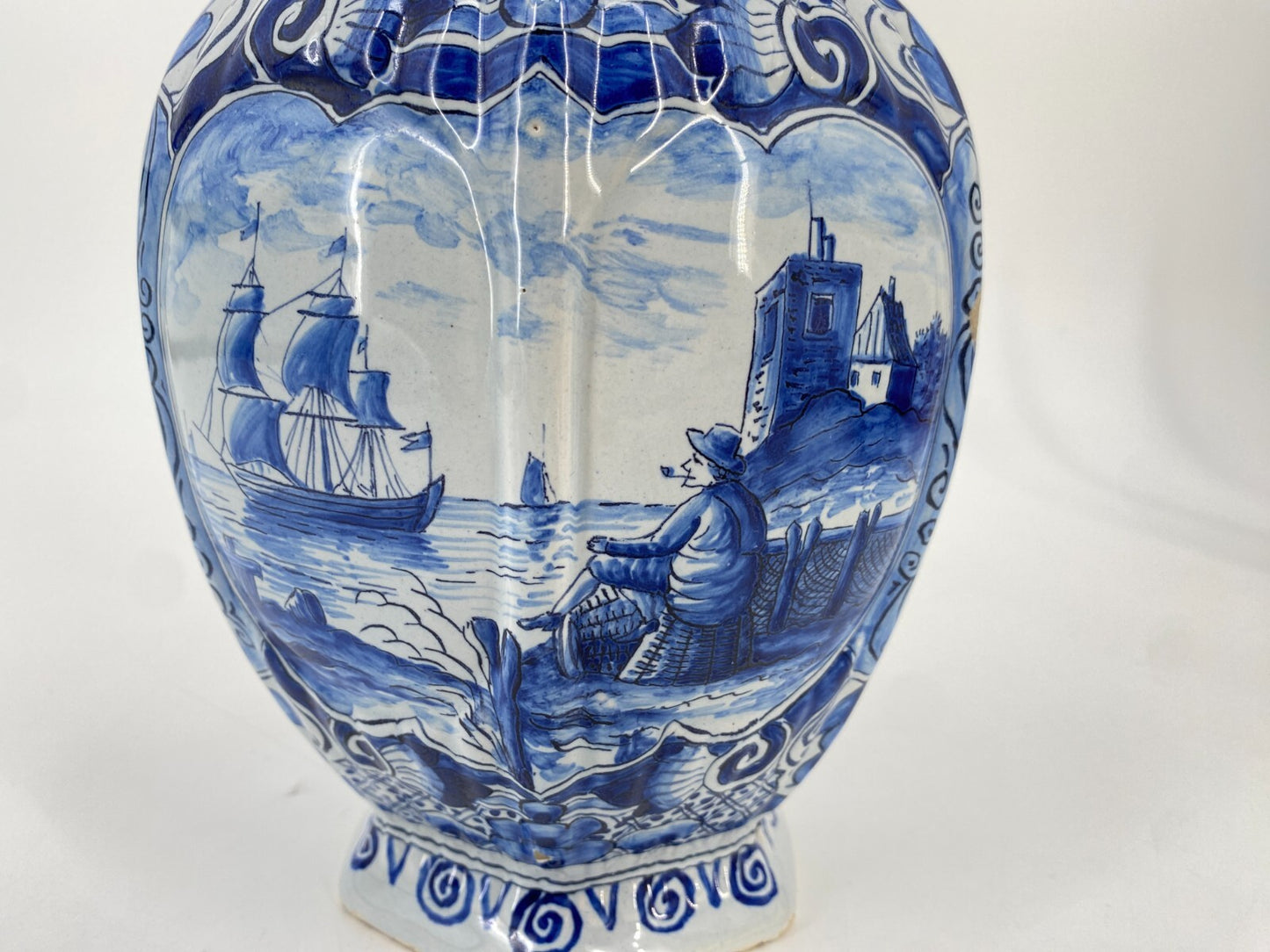 *TICHELAAR MAKKUM VASE DELFTER BLAU GROß STEINZEUG SCHIFFSDEKORATION DALMATINIER