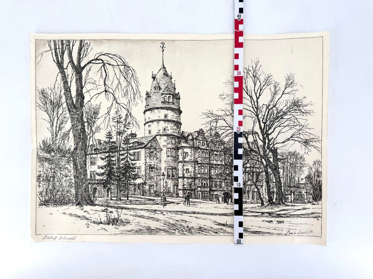 * GRAFIK DRUCKGRAFIK DETMOLD SCHLOSS OSTWESTFALEN WEHLISCH