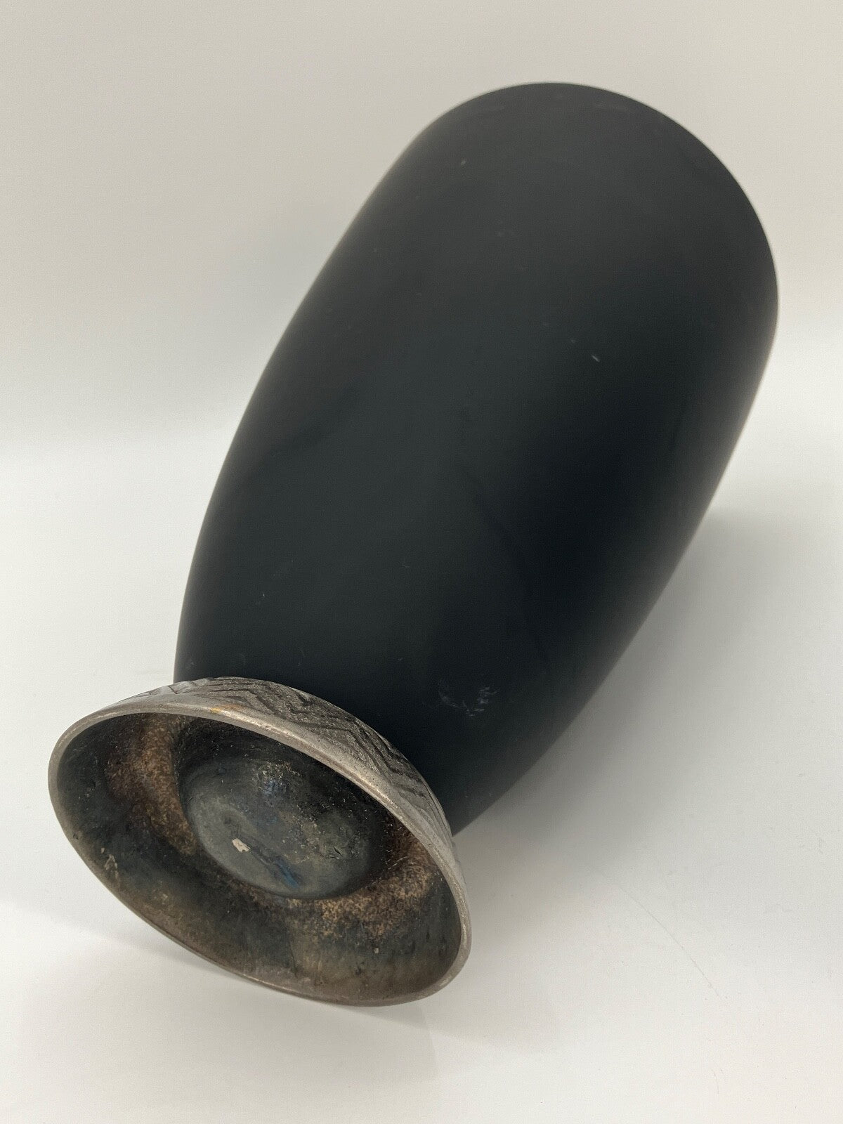*PAAR POSTMODERNE MEMPHIS POMO VASE GLAS SCHWARZ 1980er 90er