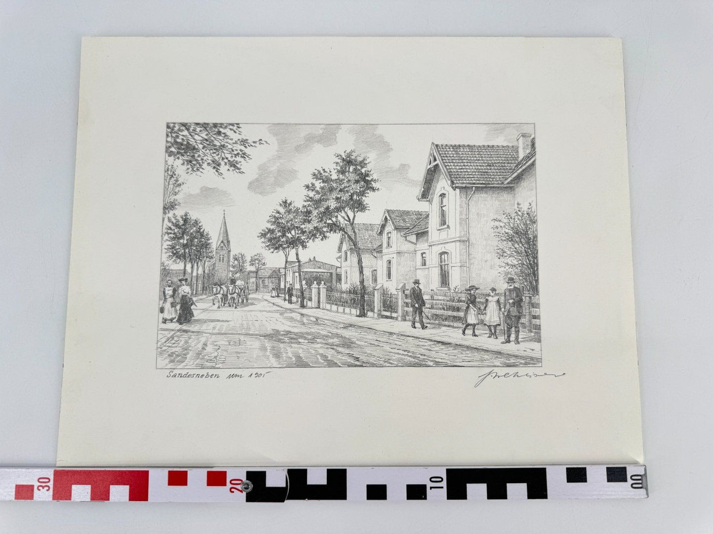* HEINZ WEHLISCH ZEICHNUNG SANDERSNEBEN UM 1905 SIGNIERT