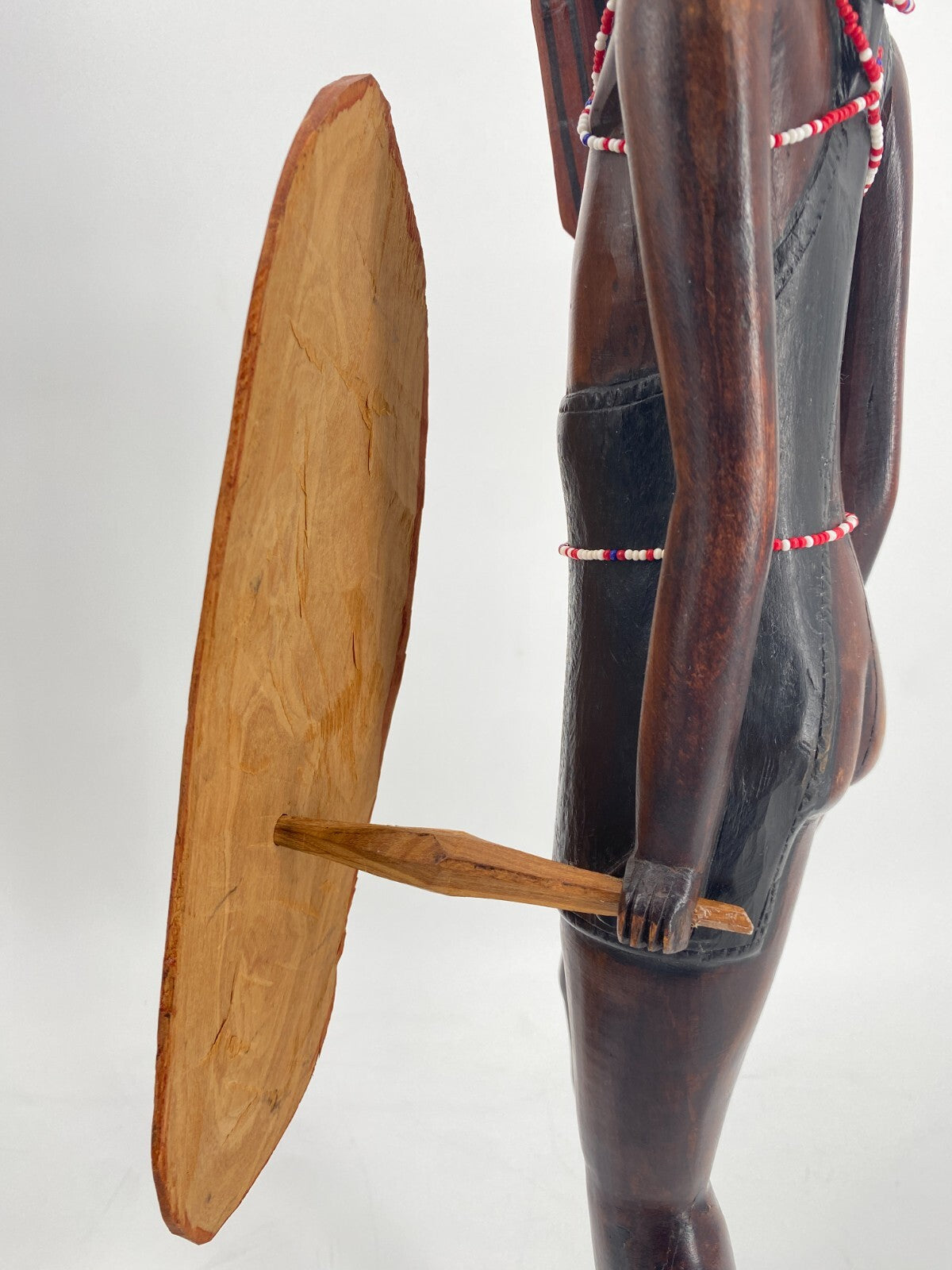 * 2 STK HOLZ FIGUREN MASSAI KENIA AFRIKA MANN FRAU STATUETTE SKULPTUR VINTAGE