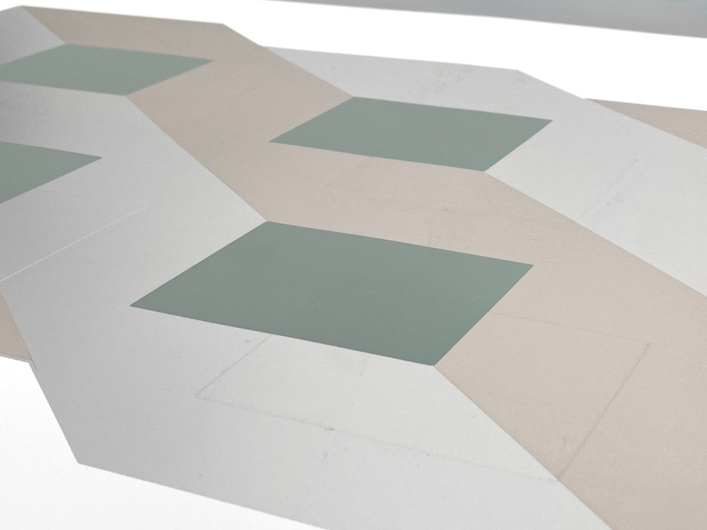 Konkrete Kunst Siebdruck mit Prägedruck von Joachim Albrecht (1913‒1997), Deutschland 1970