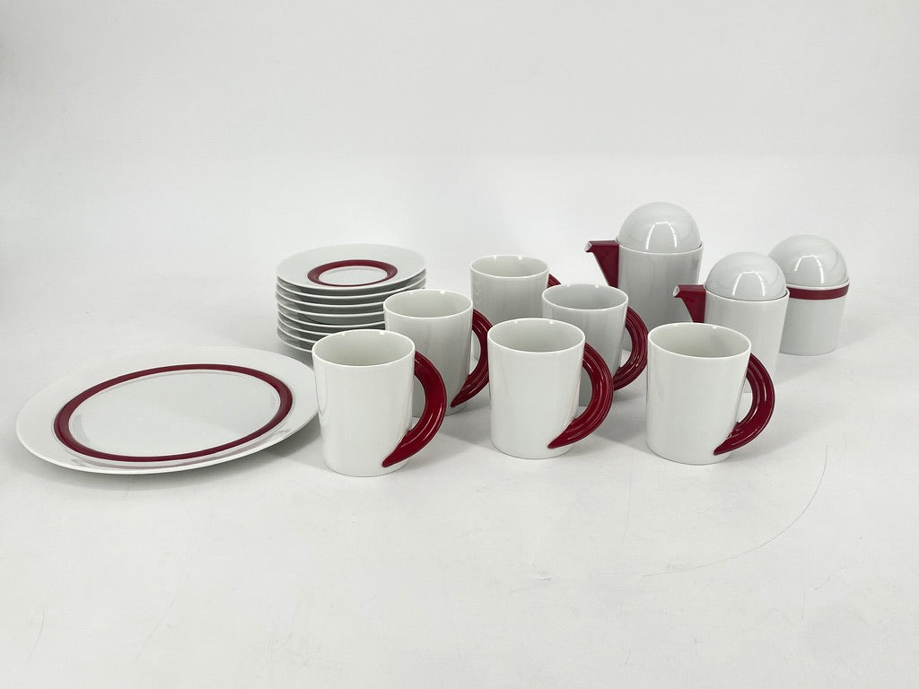 Kaffeeservice "Cupola Rosso" von Mario Bellini für Rosenthal