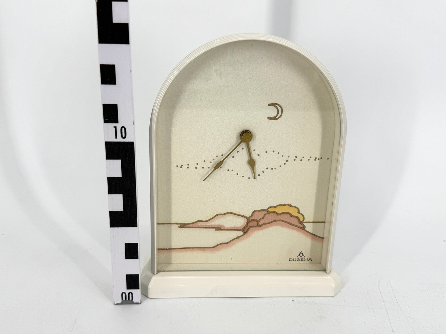 Tischuhr mit Landschaftsmotiv von DUGENA, Deutschland um 1970/1980