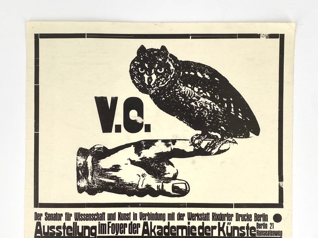Plakat der Ausstellung über das Werk von V. O. Stomps in der Akademie der Künste, Deutschland 1965