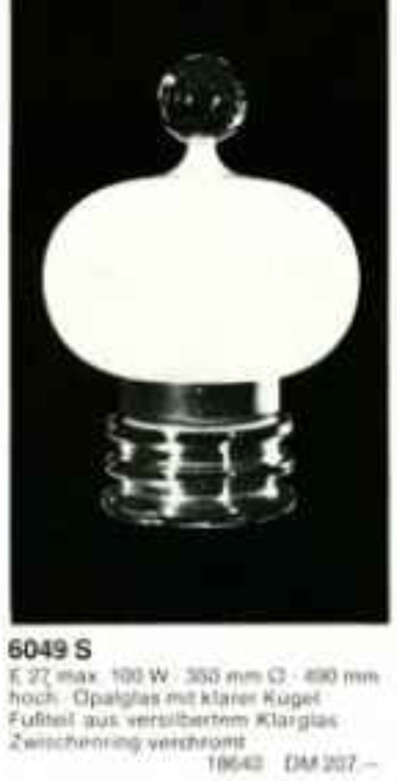 Tischlampe "Modell 6049s" von Glashütte Limburg im Space Age Stil, 1970er