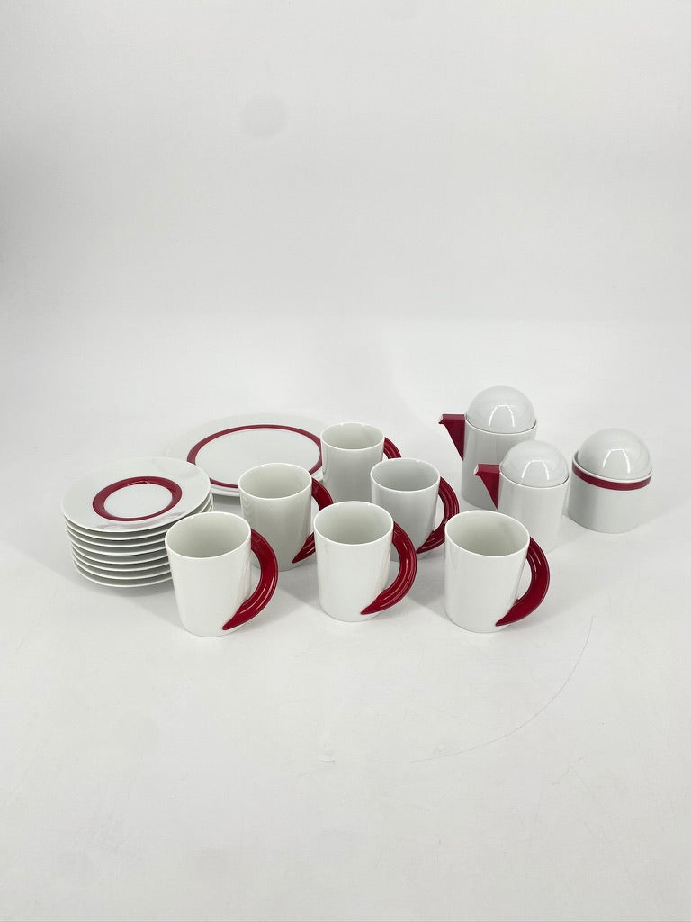 Kaffeeservice "Cupola Rosso" von Mario Bellini für Rosenthal