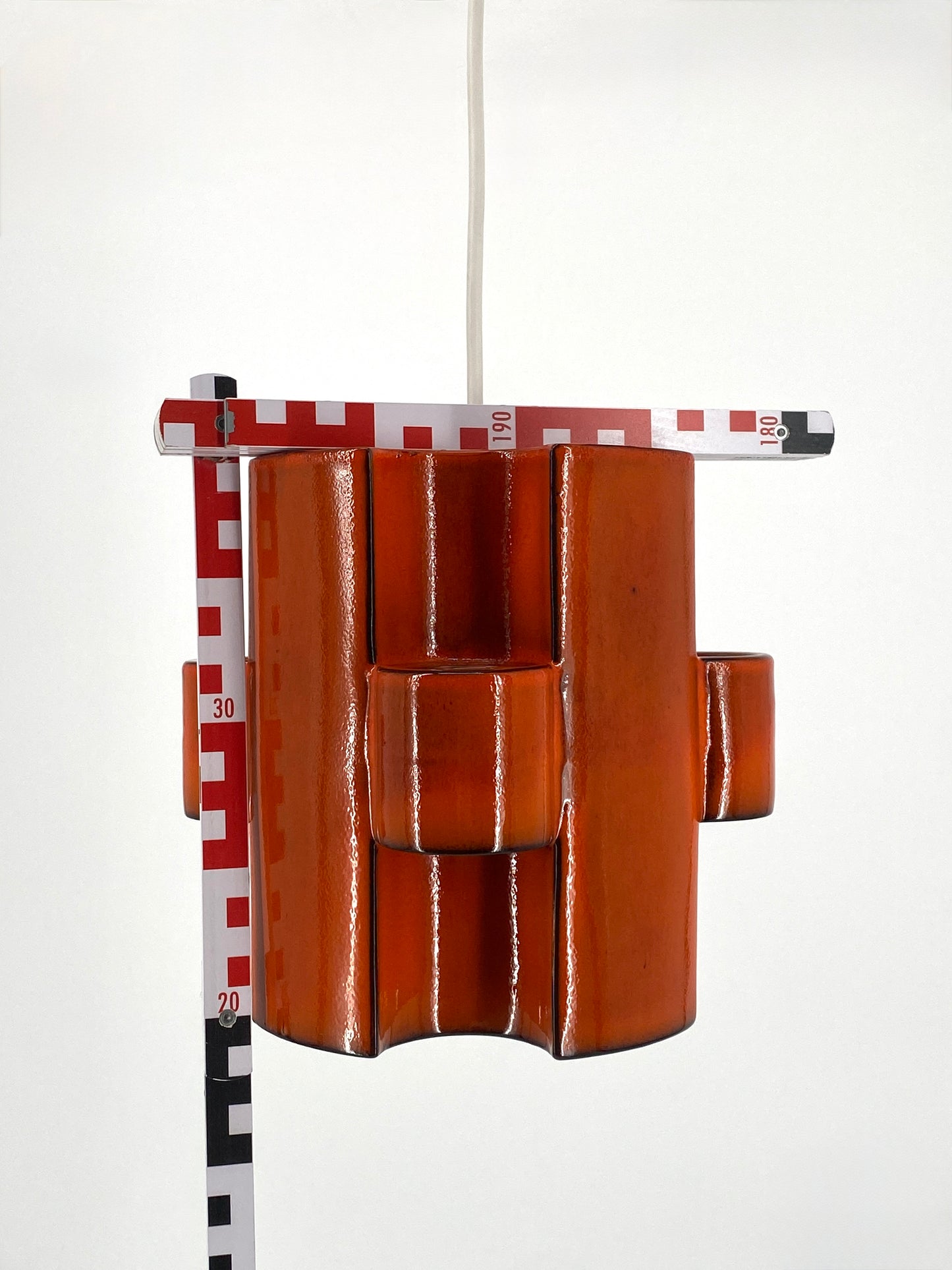 Brutalistische Deckenlampe aus glasierter Keramik von Cari Zalloni für Steuler, Deutschland 1970er
